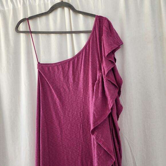 Free people beach Elisa Maxi Dress Dahlia Mauve NWT S oversized relaxed cotton - Picture 4 of 11